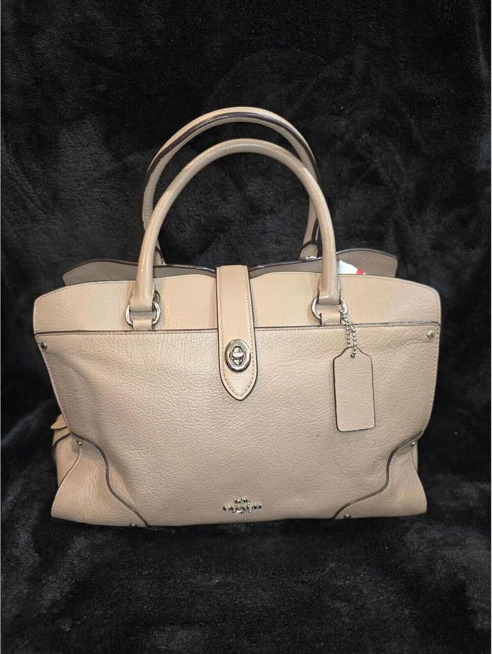 35. 2019 Coach Mercer 30 Satchel Taupe